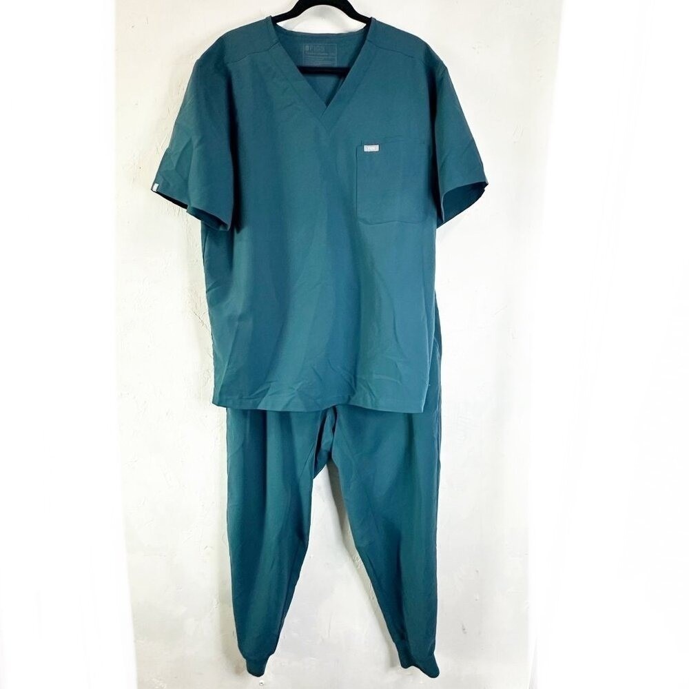 Figs Technical Zamora 2.0 Scrub Set Womens XXL Top XL Pants Joggers Blue Medical